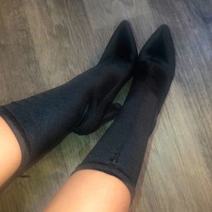 Velvet sock boots